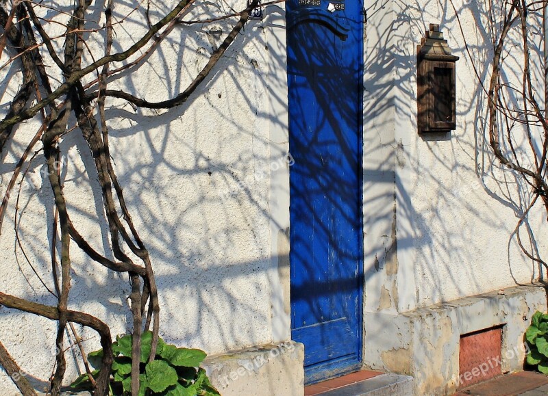 Old House Blue Door Weathered Front Door Input