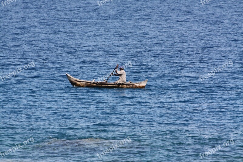 Fisherman Sea Canoe Free Photos