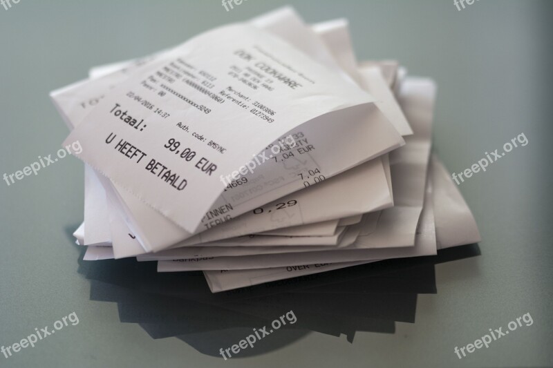 Receipts Receipt Pay Shopping Wealth