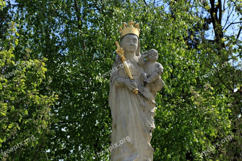 Madonna Sculpture Figure Monument Religion