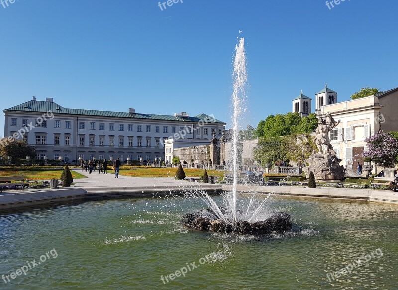 Salzburg Mirabell Gardens Fountain Mirabell Palace Austria