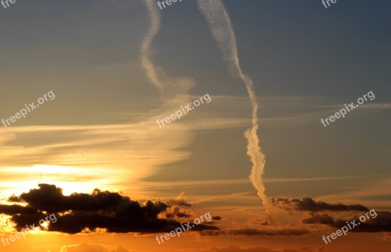 Sunset Sun Clouds Dark Clouds Bright Cloud