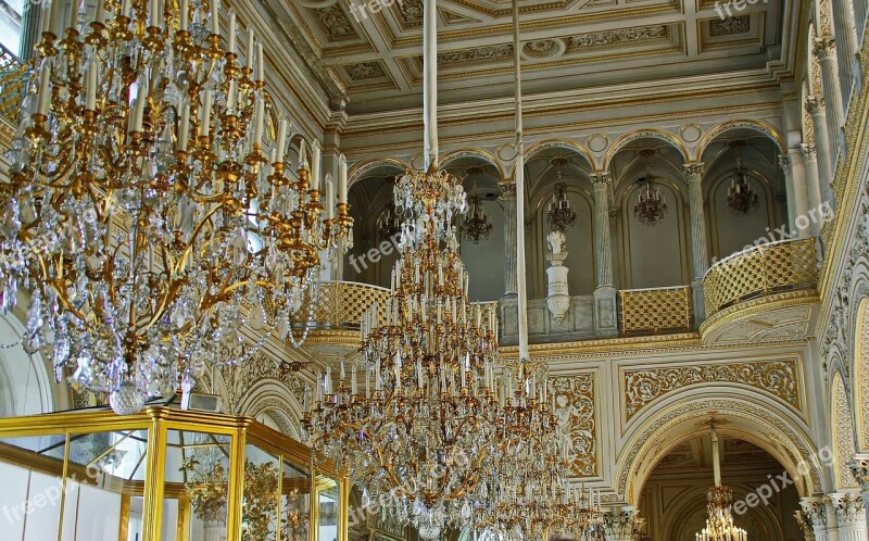 Russia St-petersburg Hermitage Museum Chandeliers