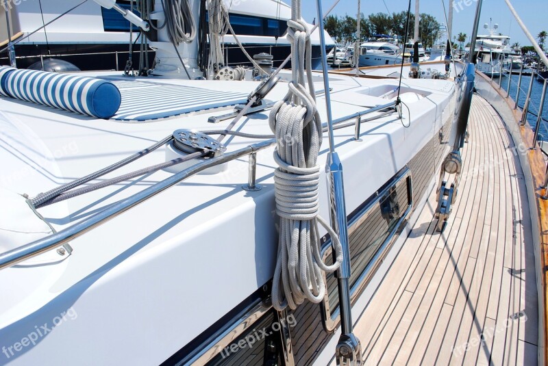 Sailing Yacht Starboard Rigging Gear Teak