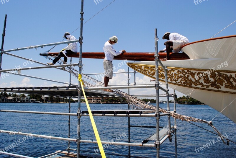 Work Workman Scaffold Scaffolding Bowsprit