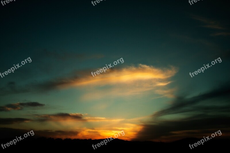 Sunset Sky Glow In The Evening Nature