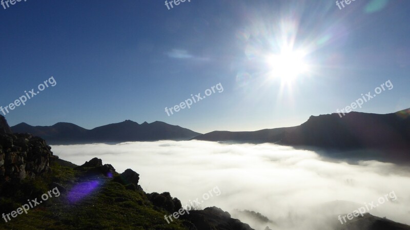 Mountain Fog Winter Mountain Landscape Spain