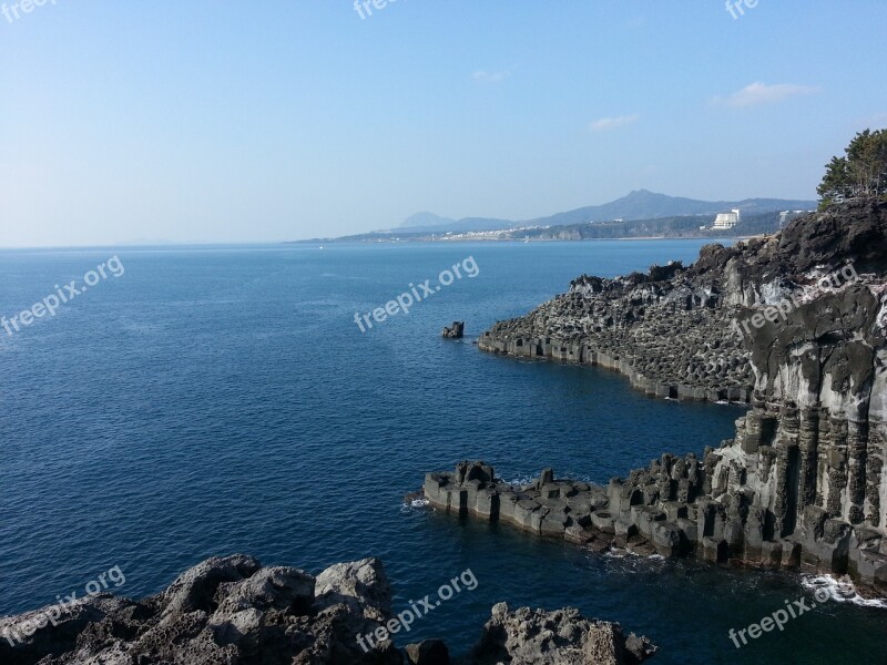 Jeju Island Hexagon Jusangjeolli Free Photos