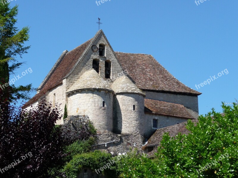 Church France Romanesque Architecture Creysse Dordogne