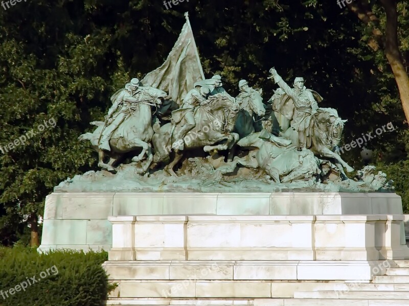 Usa Washington Statue Cavalry Bronze