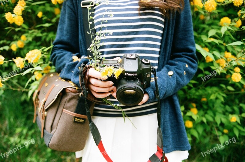 Camera Cannon Spring Dslr Flowers