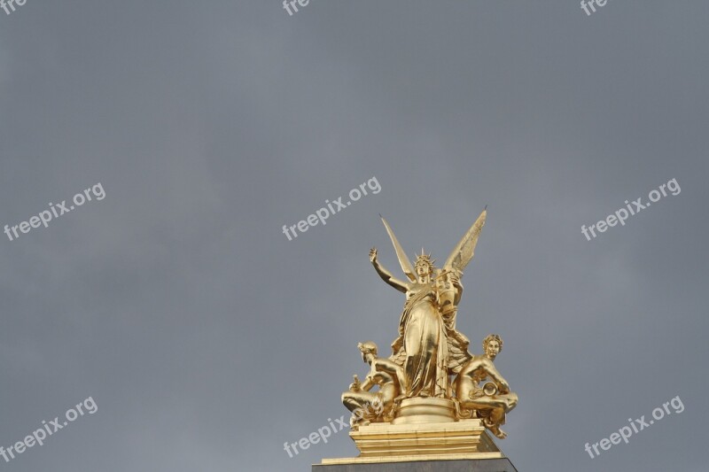 Statue Paris France Tourist Destination Landscape