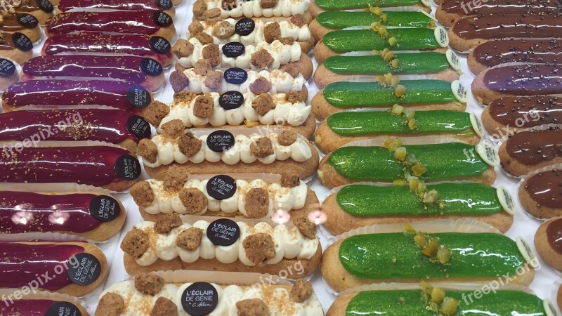 Eclairs Variety Pastry Oblong Pastry Choux Dough