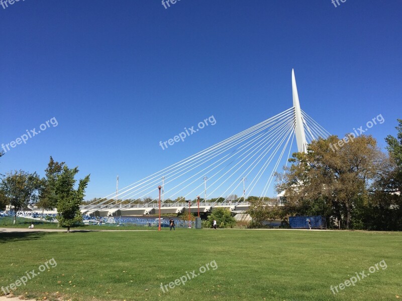 Esplanade Riel Bridge Winnipeg Canada Free Photos