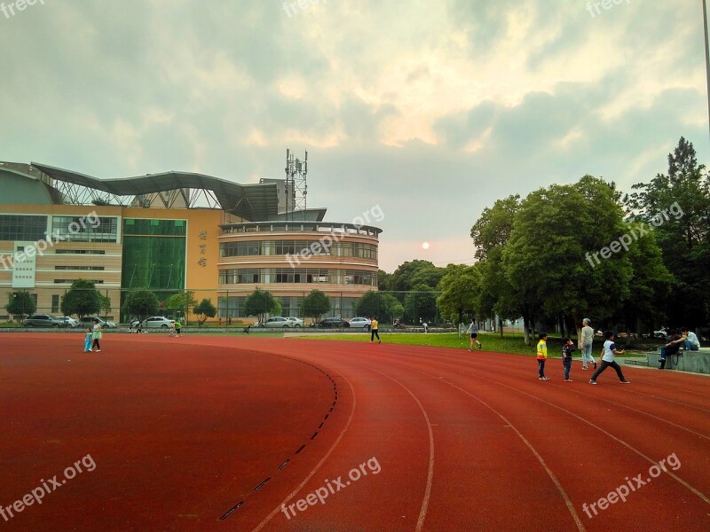 Athletic Field Stadium Playground Sunset Free Photos