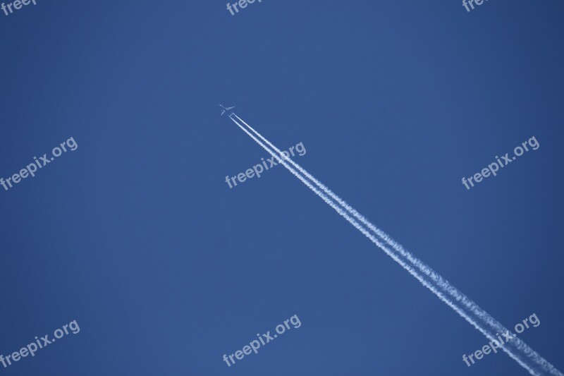 Plane Meteorology Blue Sky Fly Sky