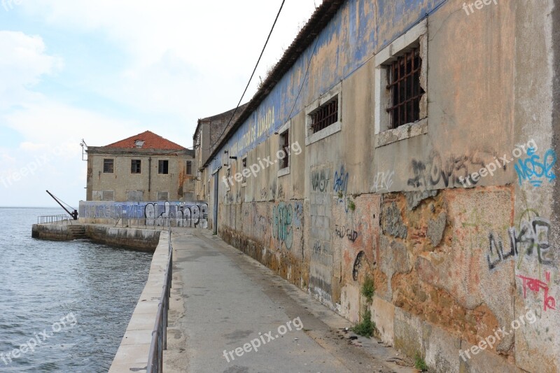 Portugal Lisbon Taag River Graffiti