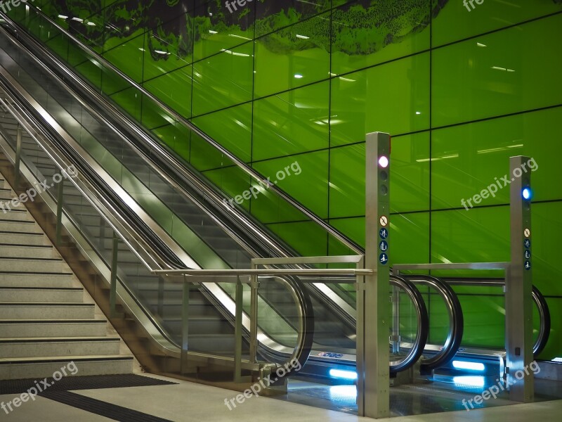 Escalator Platform Stairs Subway Metro