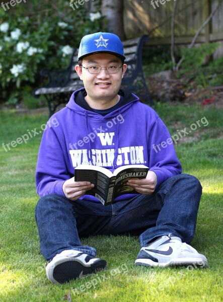 Male Person Young Book Reading