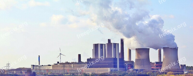 Power Plant Clouds Industry Chimney Factory