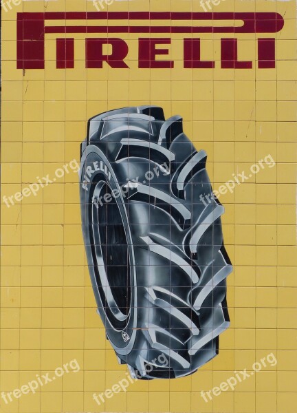 Mural Tiles Vintage Pirelli Advertising