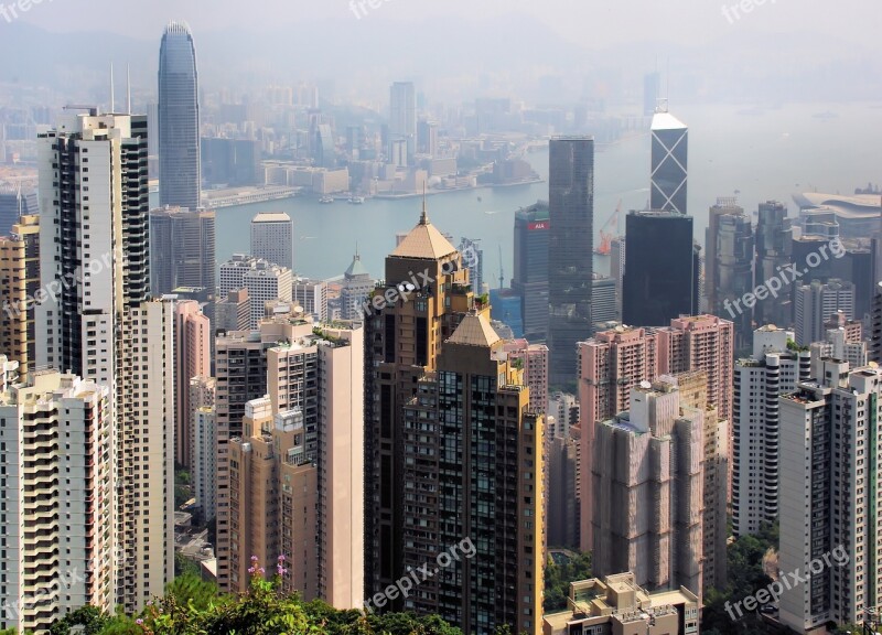 China Hong Kong Pollution Port Skyscraper