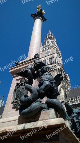 Monaco Munich Ancient Statues Germany Tower