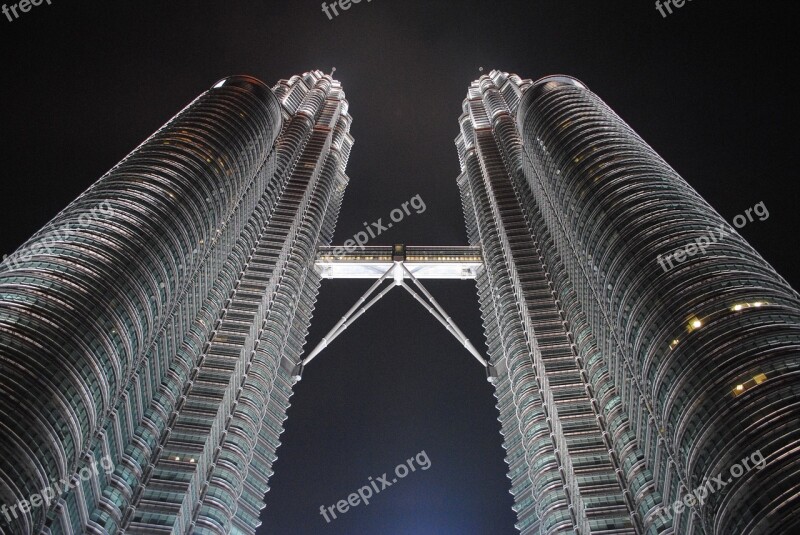 Petronas Towers Night Travel Malaysia Petronas