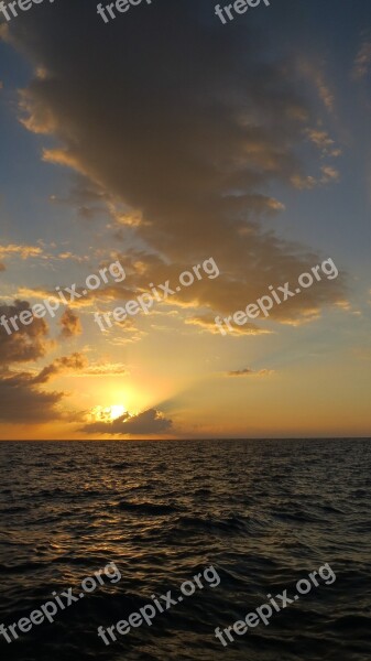 Jamaica Negril Sunset Sea Caribbean