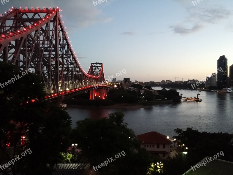 Brisbane Queensland Australia River Night