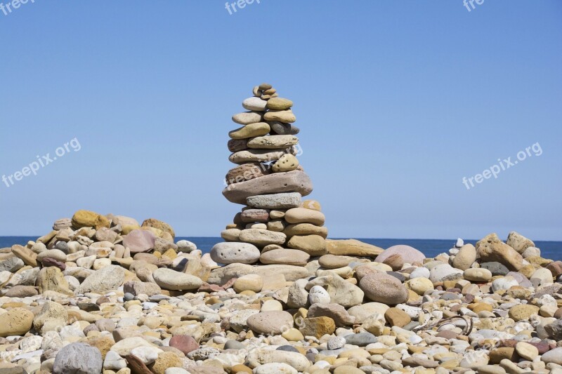 Stones Pile Beach Balance Rock