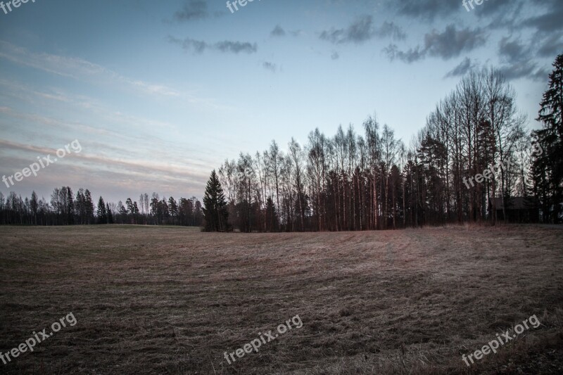 Field Dark Landscape Nature Dramatic