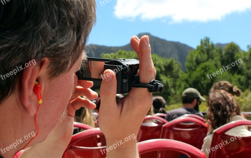 Man Webcam Video Sightseeing Bustour