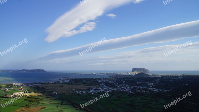 Jeju Island Cloud Shiroyama Hiji Peak Udo Doosan Rods