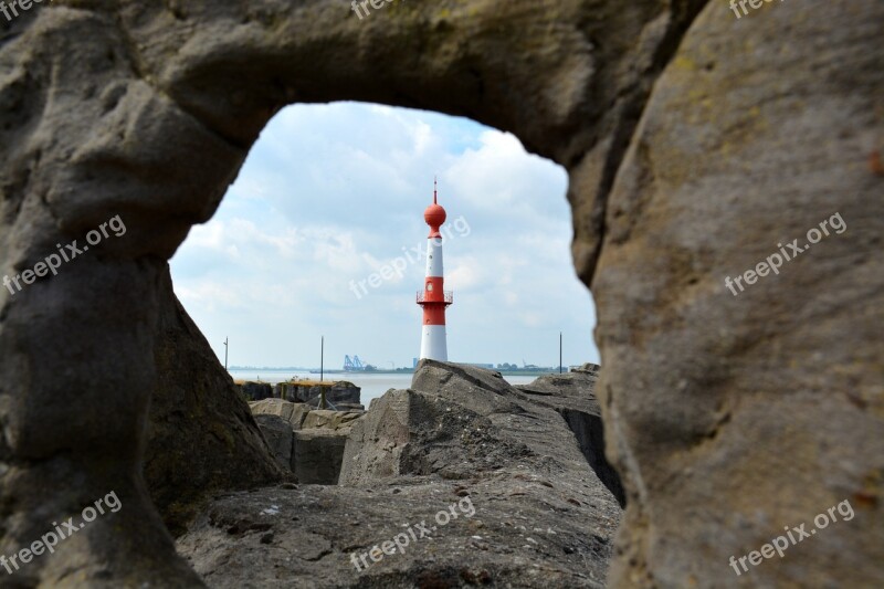 View Lighthouse Bremen Ocean Coastline