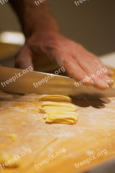 Hands Pasta Knead Flour Noodles