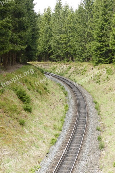 Railway System Rail 2 Tracks Narrow Gauge Harzquerbahn