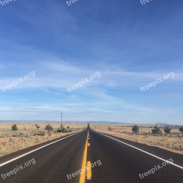 Desert Roads Highway Nobody Horizon