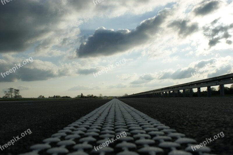 Highway Lines Borders Road Asphalt Roadside