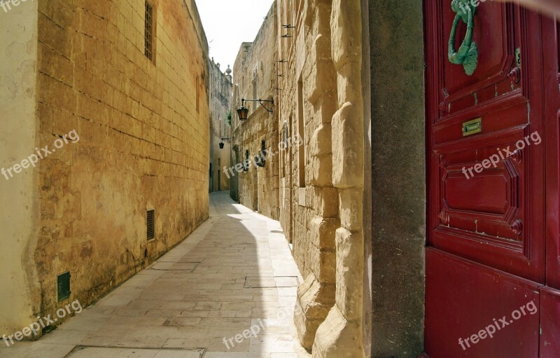 Malta Lane Valletta Red Door Free Photos