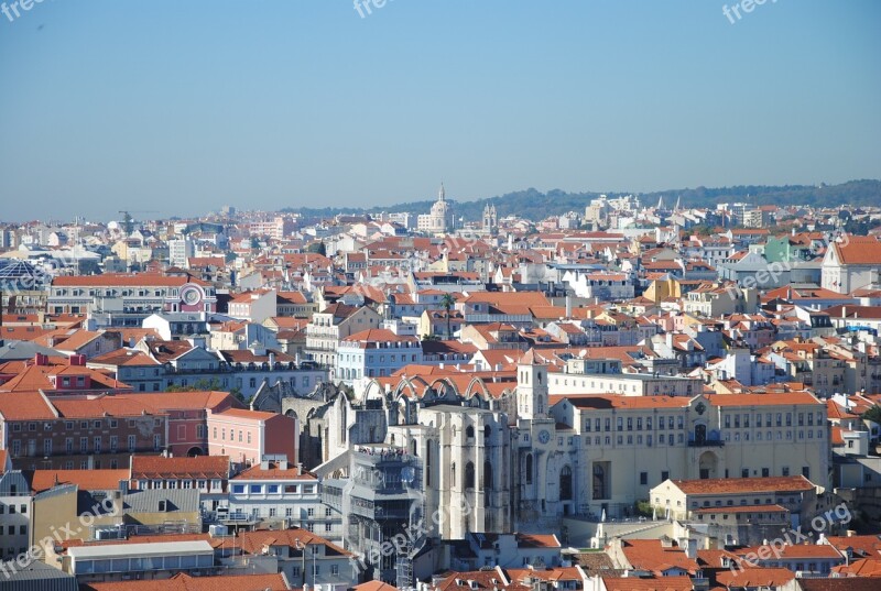 Lisbon City Urban Landscape Roof Free Photos