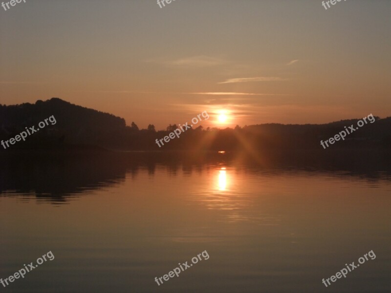 Sun Setting Sunset Evening Nature