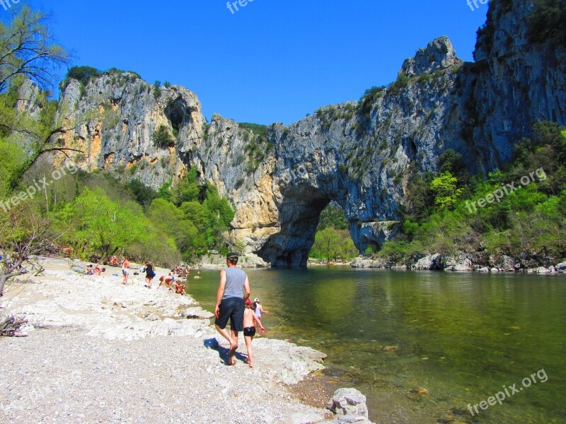 Ardèche River Landscape Calm Ardeche Gorge