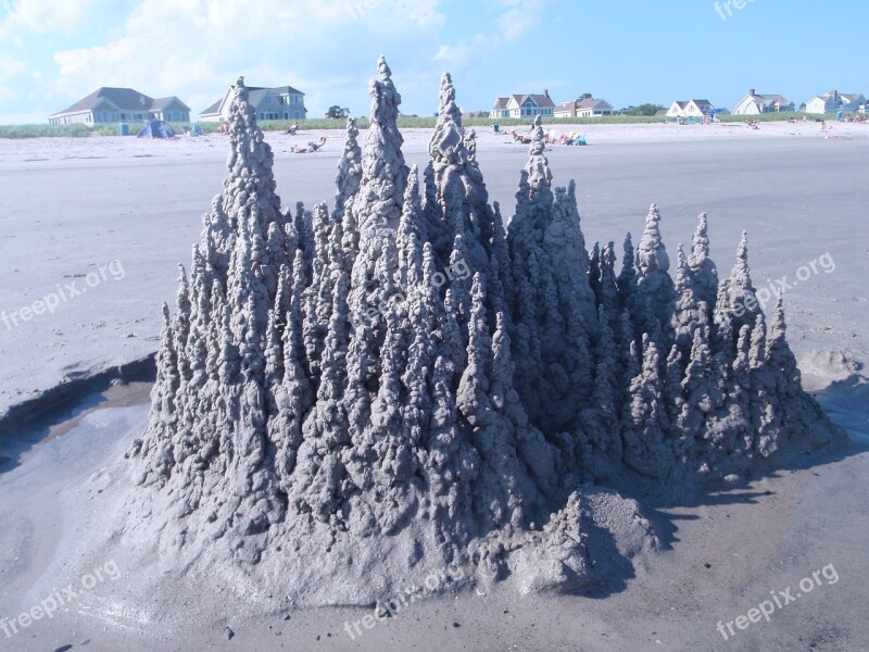 Sandburg Beach Castle Sand Sculpture By The Sea