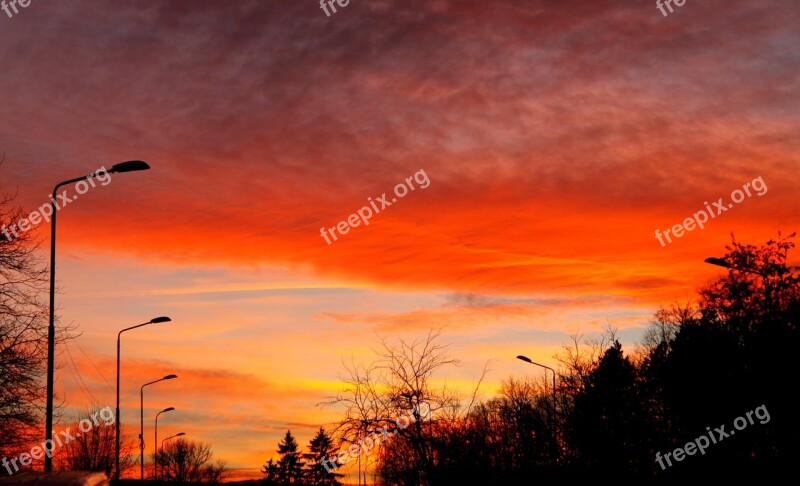 Sunset Sky Nature Sun Landscape