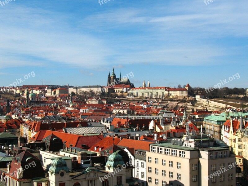 City Prague Panorama The Old Town Castle