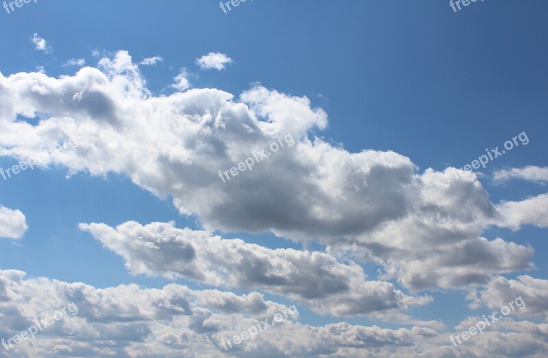 Blue Sky Clouds White Blue Cumulus Mediocris