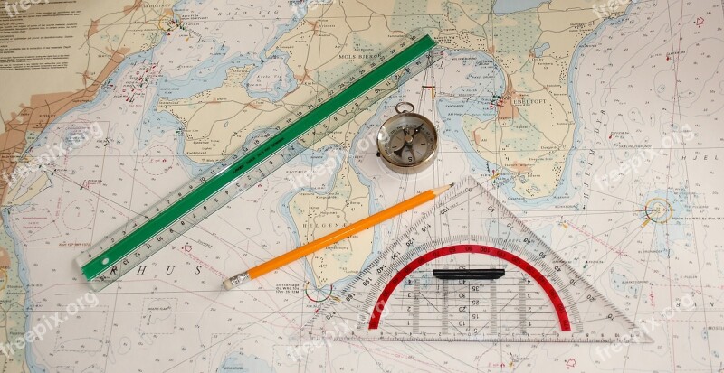 Maritim Navigation Chart Compass Protractor