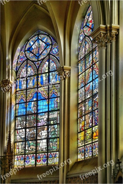 Bouvines Church Stained Glass Windows Battle 1214