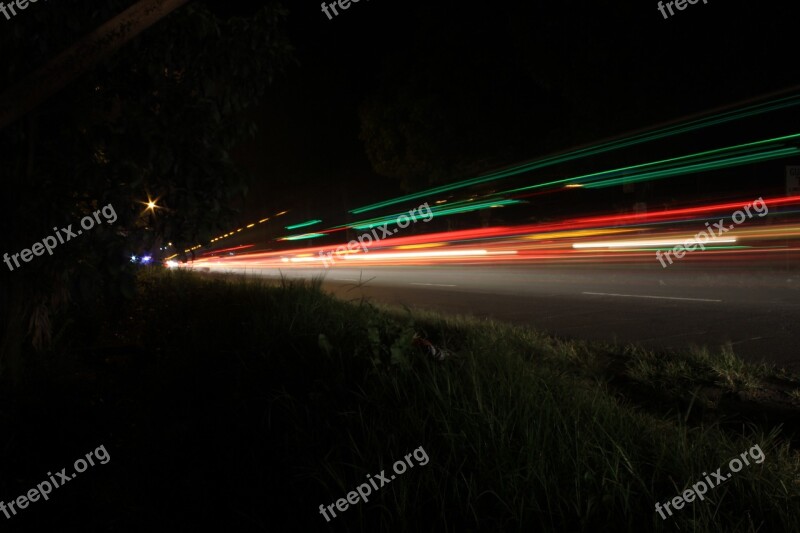 Light Dark Long Exposure Village Indonesian